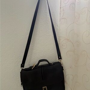 Black Vinyl Crossbody Bag